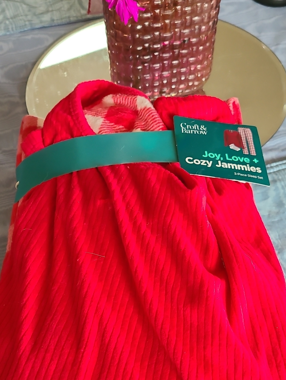 croft & barrow red cozy sleep set